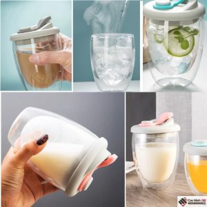 ca thủy tinh 2 lớp có nắp 350ml