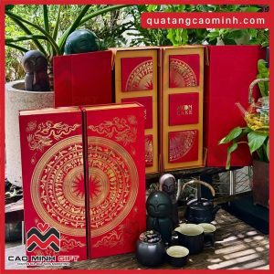 Hộp bánh trung thu họa tiết Trống Đồng - Món quà mùa Vu Lan 2025 ý nghĩa biếu bố mẹ