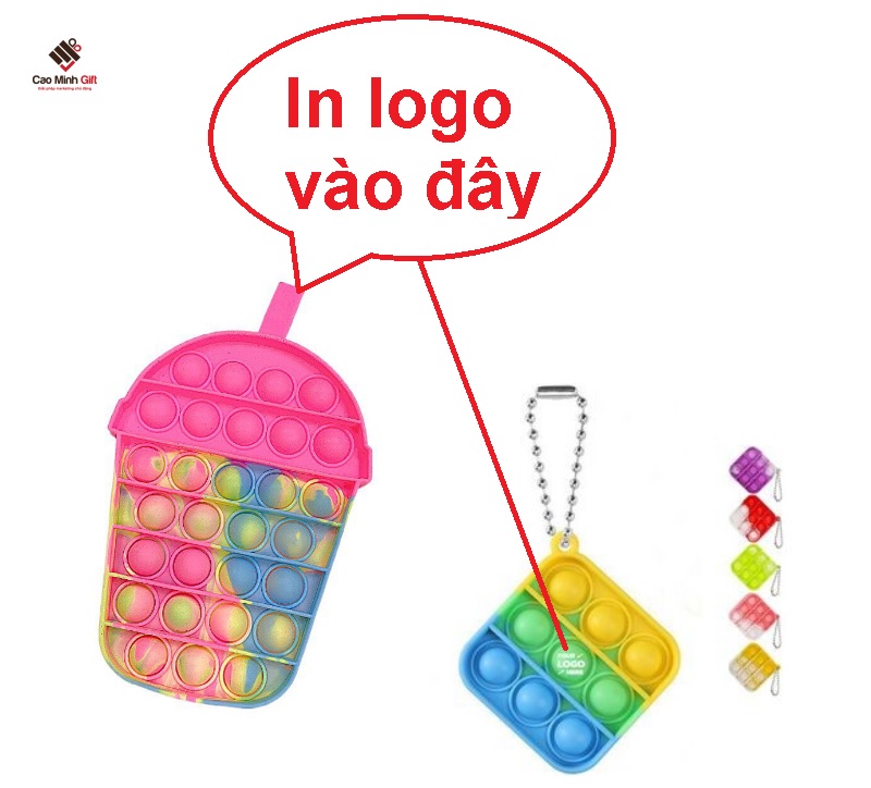Cốc sữa pop it in logo