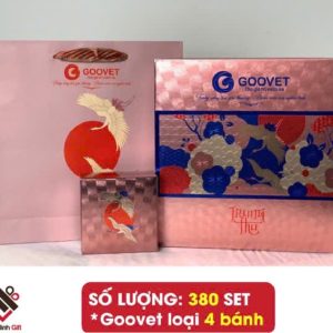 Bánh trung thu 4 bánh in logo Goovet theo yêu cầu