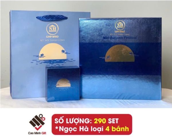 bánh trung thu 4 bánh in logo ngọc hà theo yêu cầu