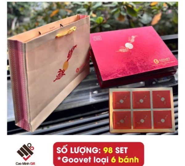 Bánh trung thu 6 bánh in logo Goovet theo yêu cầu