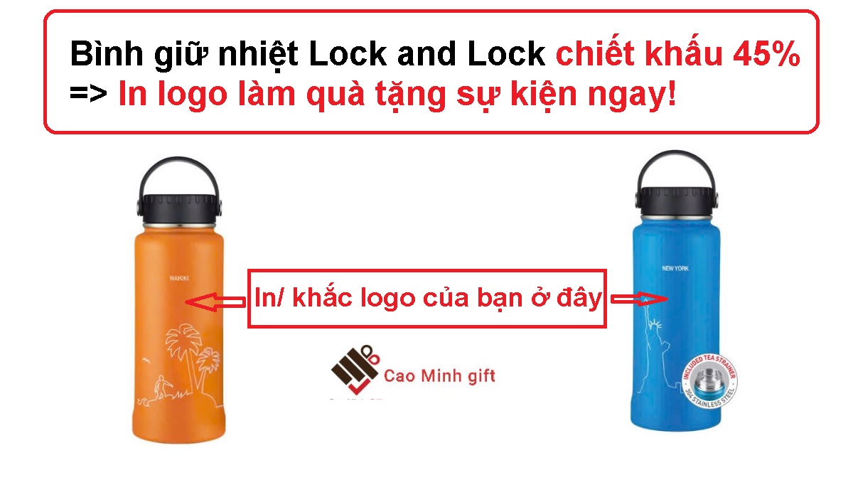Bình giữ nhiệt Lock and Lock chiết khấu 45% - In logo làm quà tặng sự kiện ngay!