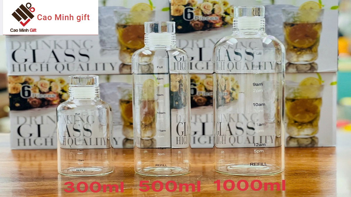 Chai thủy tinh chịu nhiệt in logo