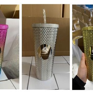 Cốc ống hút kim cương in logo theo yêu cầu