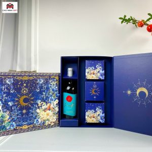 Hộp quà tết màu xanh có sẵn