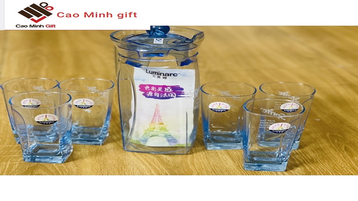 bộ bình 6 cốc thủy tinh quà tặng
