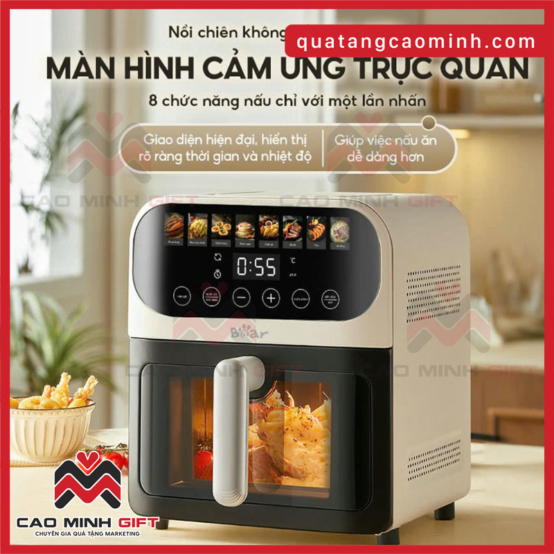 Nồi chiên không dầu Bear in logo - Quà tặng 20-10 cho cuộc sống hiện đại, ăn ngon mà không lo béo
