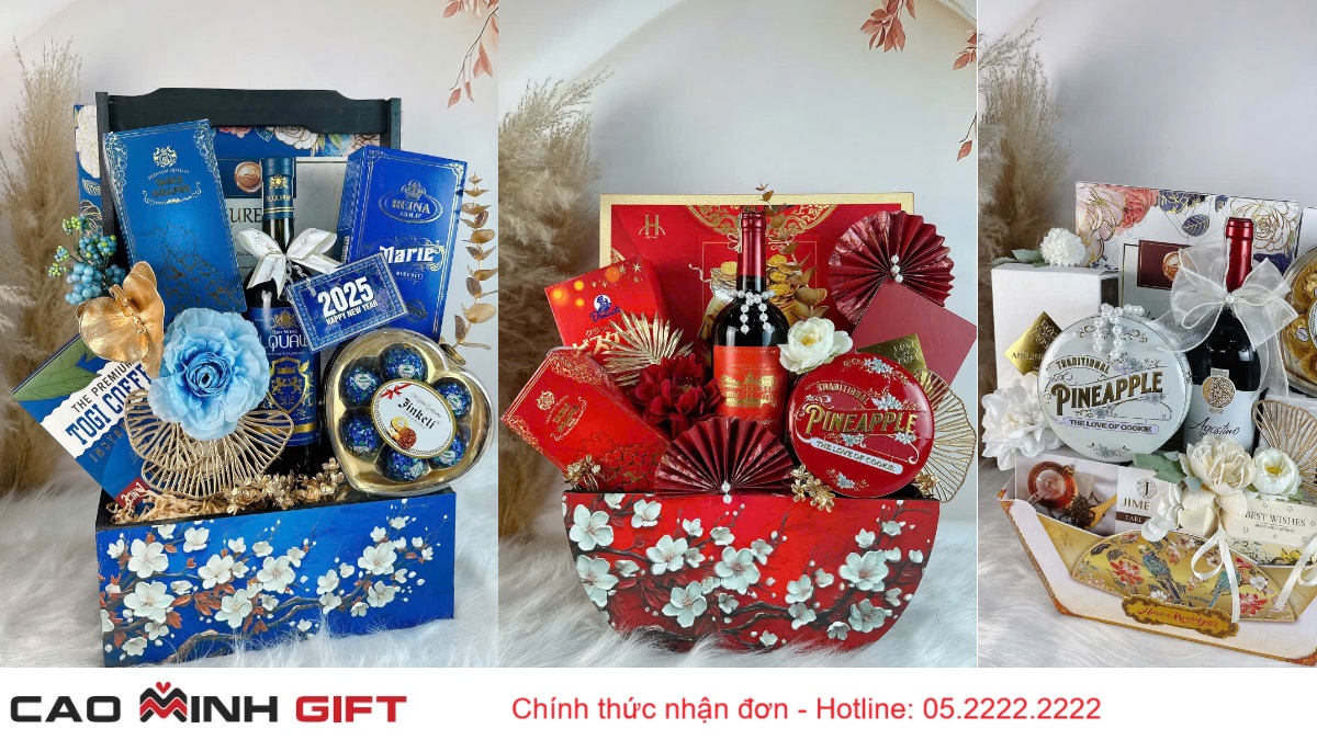 giỏ quà Tết 2025 bình dân đến cao cấp tại Cao Minh gift