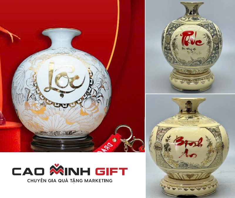 Bình hút lộc có 1 trong 3 chữ Phúc, An, Lộc