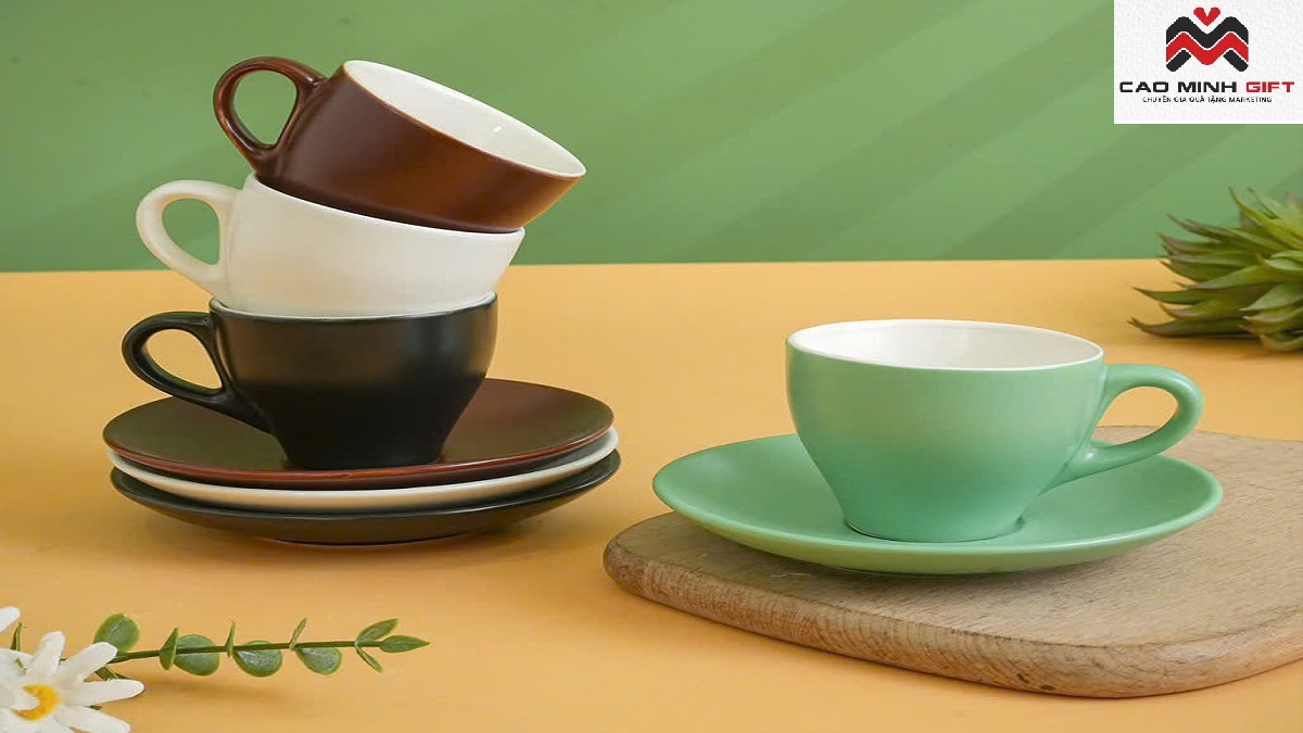 Cốc sứ nhiều màu in logo