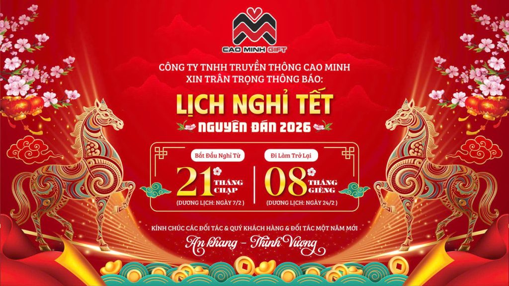 Cao Minh Gift thông báo về lịch nghỉ Tết Nguyên Đán Bính Ngọ 2026