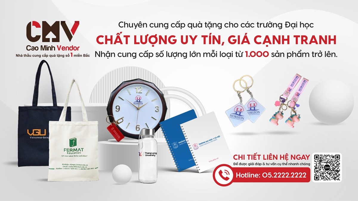 Cao Minh gift - Chuyên cung cấp quà tặng cho các trường đại học uy tín, giá cả cạnh tranh
