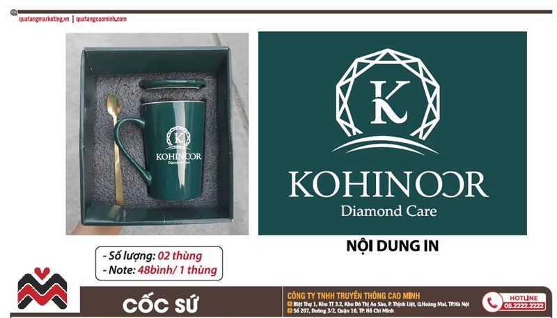 Hộp cốc sứ in logo