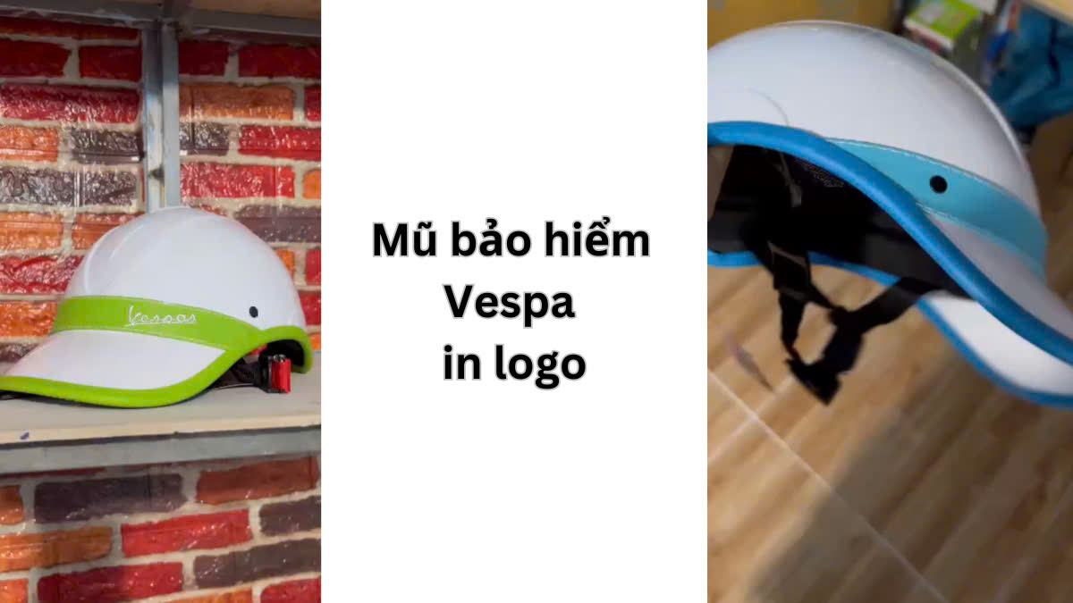 Mũ bảo hiểm Vespa in logo