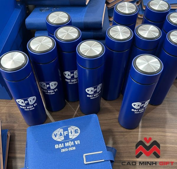 Bình giữ nhiệt in logo VAFIE – Giữ nóng/lạnh suốt cả ngày làm việc