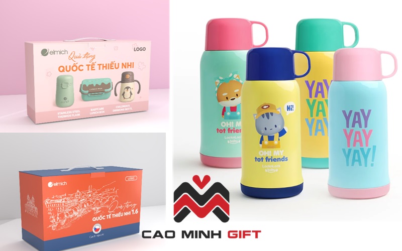 Bình đựng nước trẻ em Elmich và LocknLock chính hãng