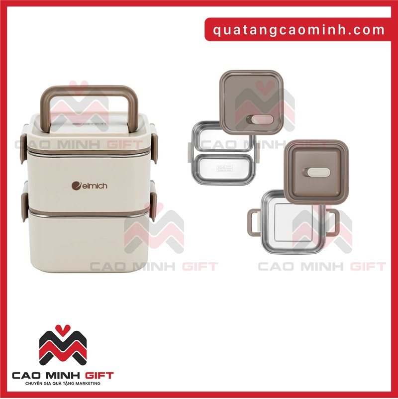 Cao Minh gift - Chuyên cung cấp Hộp cơm inox 2 tầng Elmich chính hãng, số lượng lớn, giá tốt