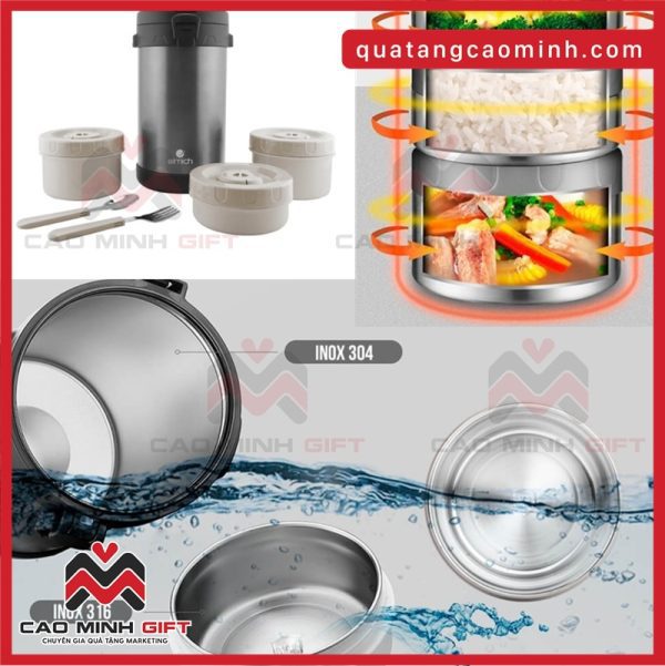 Cao Minh gift - Chuyên cung cấp hộp cơm inox 316 Elmich dung tích 2,2L chính hãng giá tốt