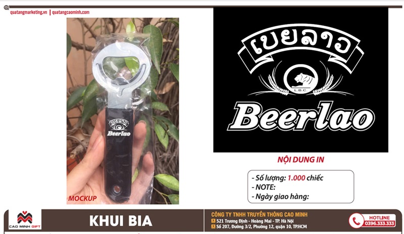 Khui bia - Quà tặng bia thương hiệu Beerlao