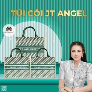 Túi cói JT Angel - Quà tặng bệnh viện thẩm mỹ theo yêu cầu SLL được làm bởi Cao Minh gift