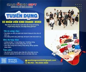 Cao Minh gift tuyển dụng 3 nhân viên kinh doanh làm việc tại Hà Nội