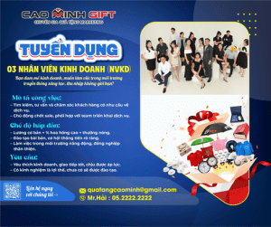 Cao Minh gift tuyển dụng 3 nhân viên kinh doanh
