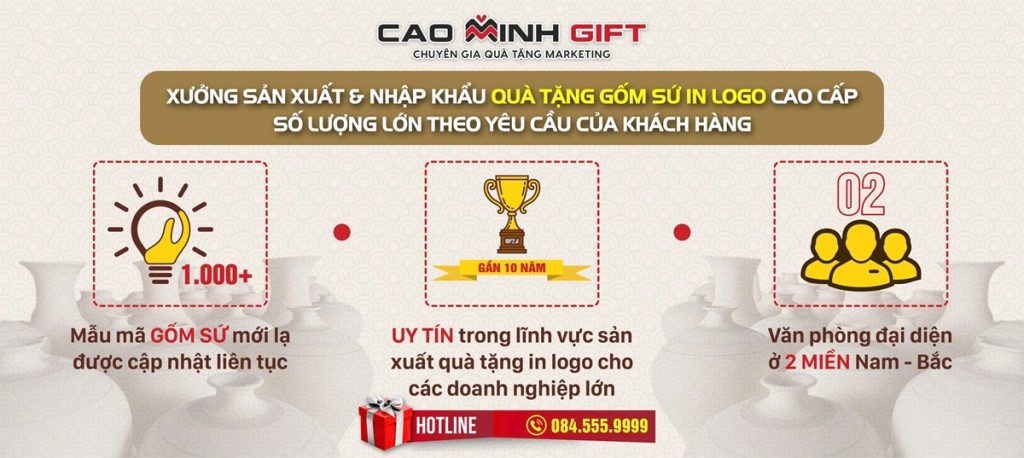 Cao Minh gift - Nhận in logo quà tặng gốm sứ cao cấp số lượng lớn giá xưởng theo yêu cầu khách hàng