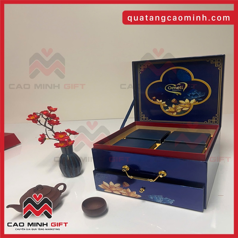 Hộp bánh trung thu 2 tầng có sẵn