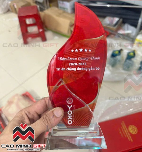 Đặt hàng số lượng lớn Kỷ niệm chương tri ân 5 năm gắn bó theo yêu cầu làm quà tặng nhân viên như Yoko Onsen Quang Hanh?