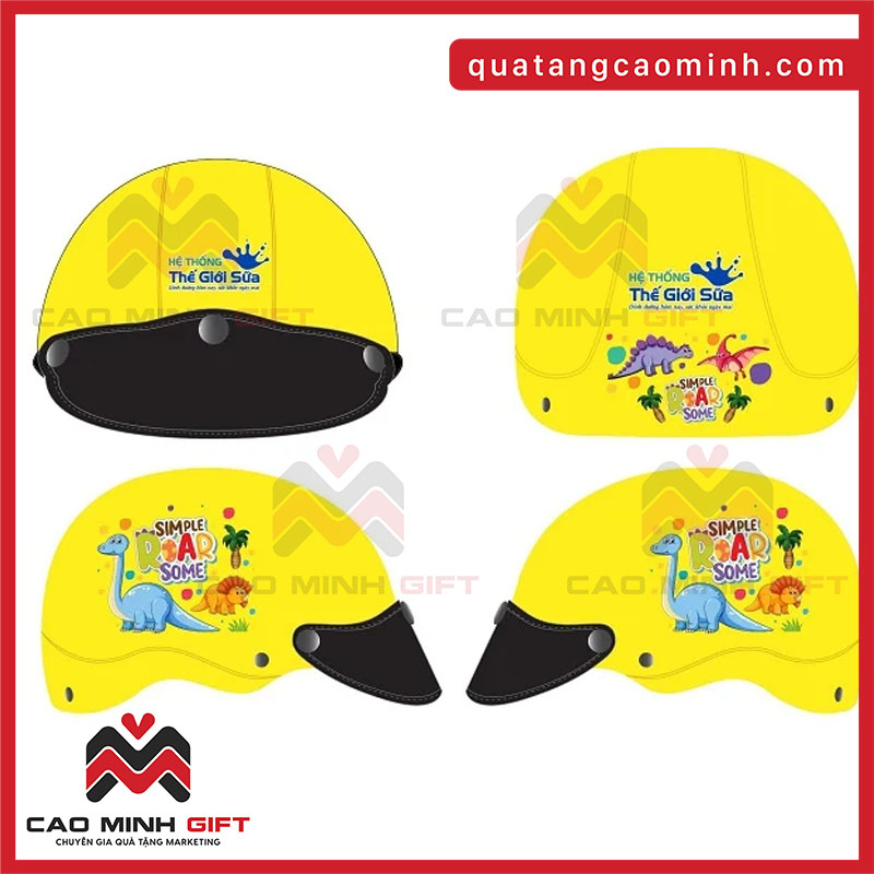 Mũ bảo hiểm quảng cáo sữa - Quà tặng tại hệ thống Thế giới sữa cung cấp bởi Cao Minh gift