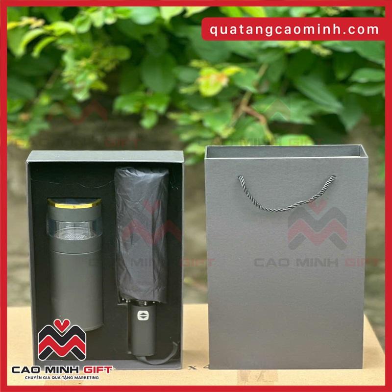 Ô gấp gọn mix bình giữ nhiệt quà tặng