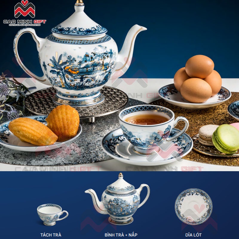 Bộ ấm chén Hoàng cung - Dòng cao cấp nhất của Minh Long