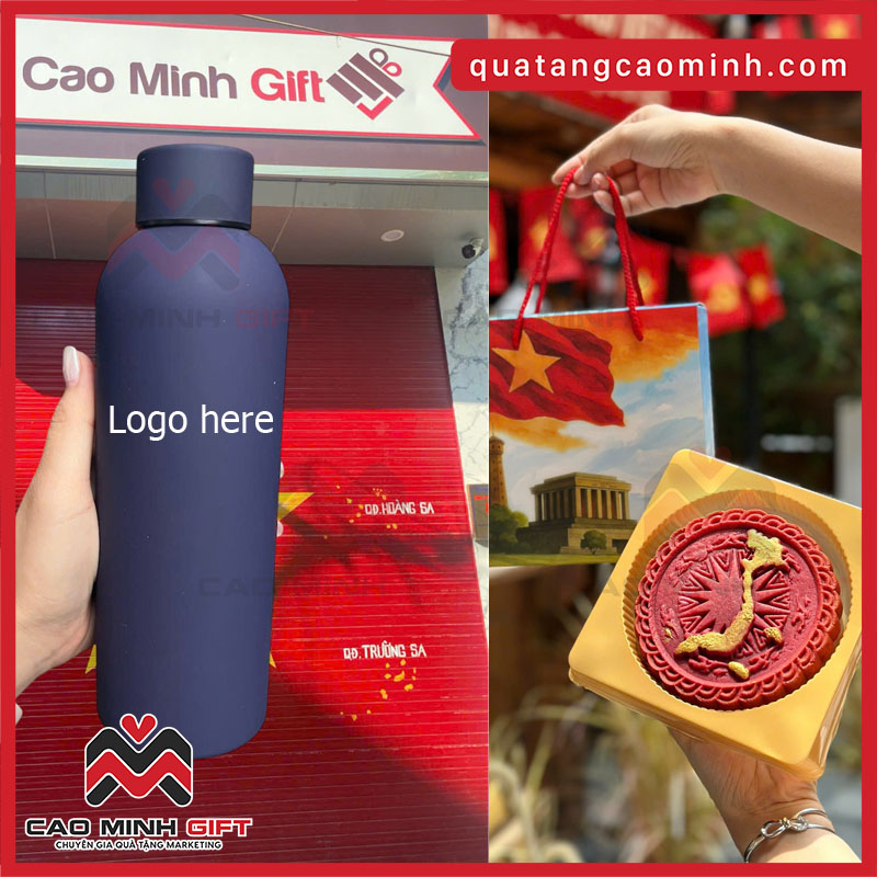 Quà trung thu cho nhân viên - Bánh trung thu và bình giữ nhiệt