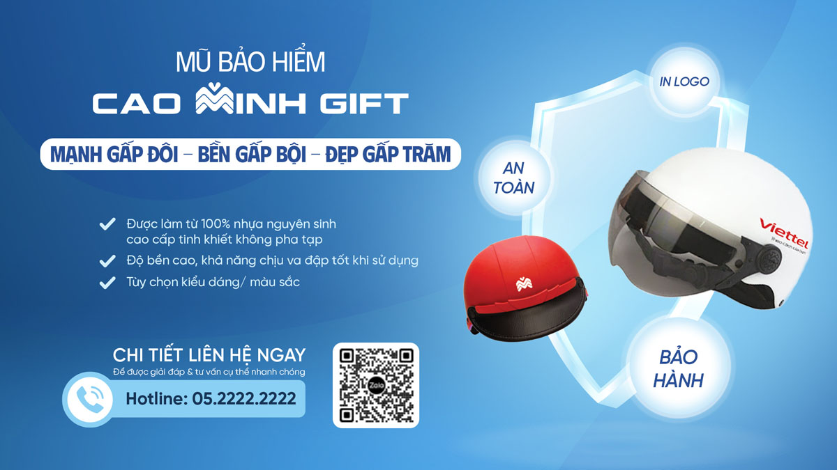 Mũ bảo hiểm Cao Minh gift - Mạnh gấp đôi, bền gấp bội, đẹp gấp trăm