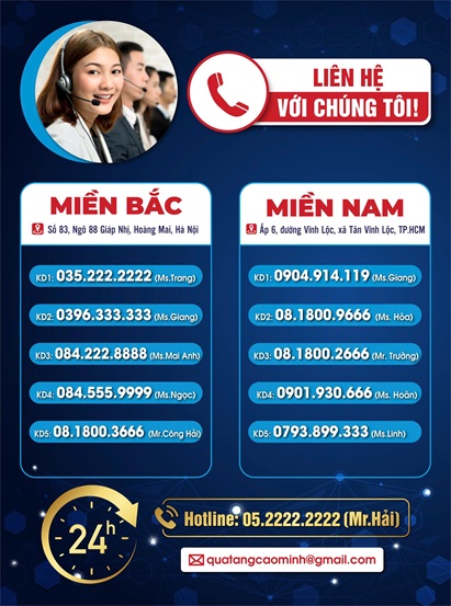Danh sách Hotline nhân viên sale quà tặng Cao Minh 2 miền Nam Bắc