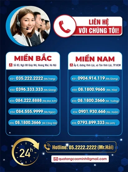 Danh sách Hotline nhân viên sale quà tặng Cao Minh 2 miền Nam Bắc