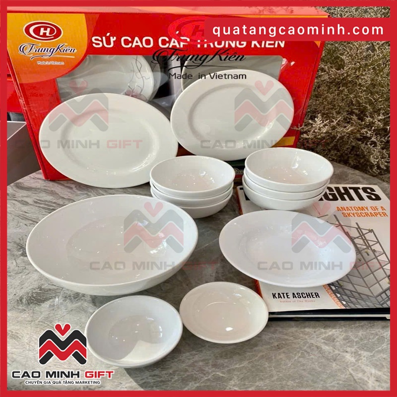 Quà tặng sứ cao cấp Trung Kiên in logo tại Cao Minh gift
