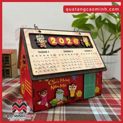 Lịch gỗ để bàn Tết 2026