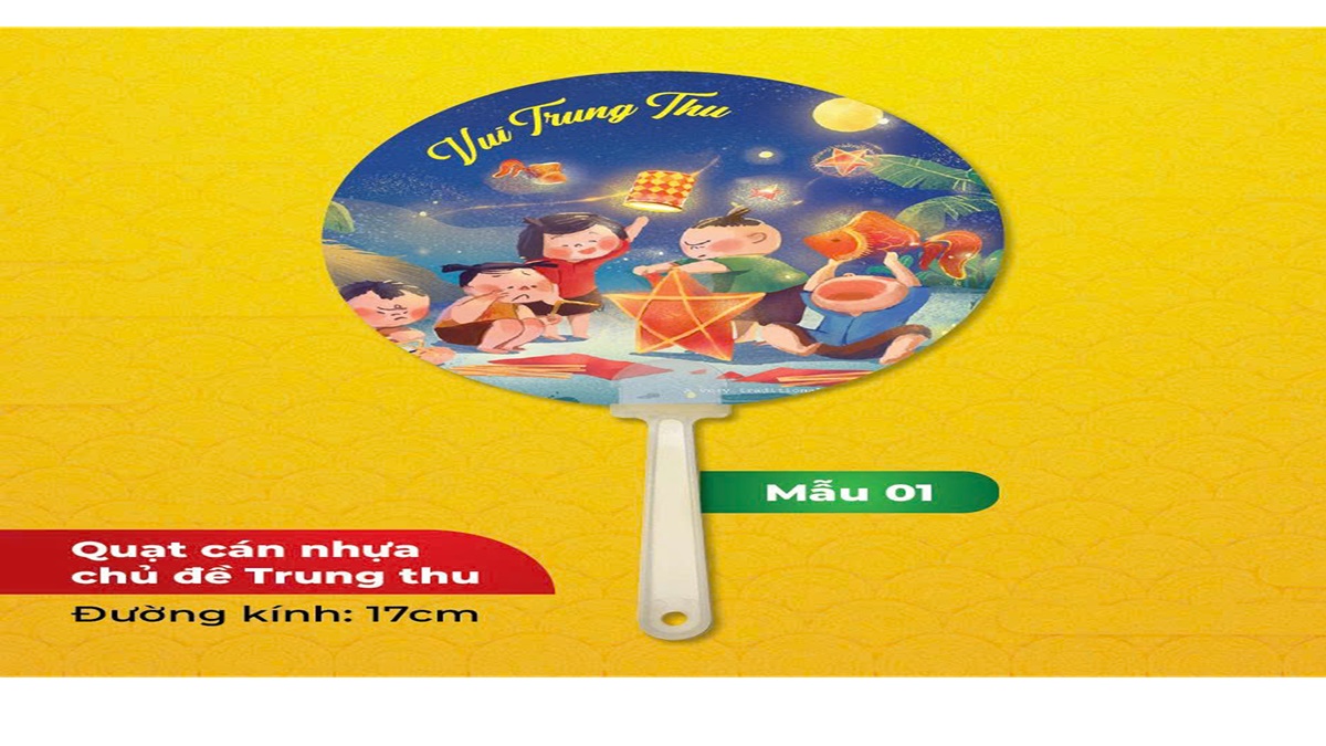 Quạt cán nhựa cầm tay in logo