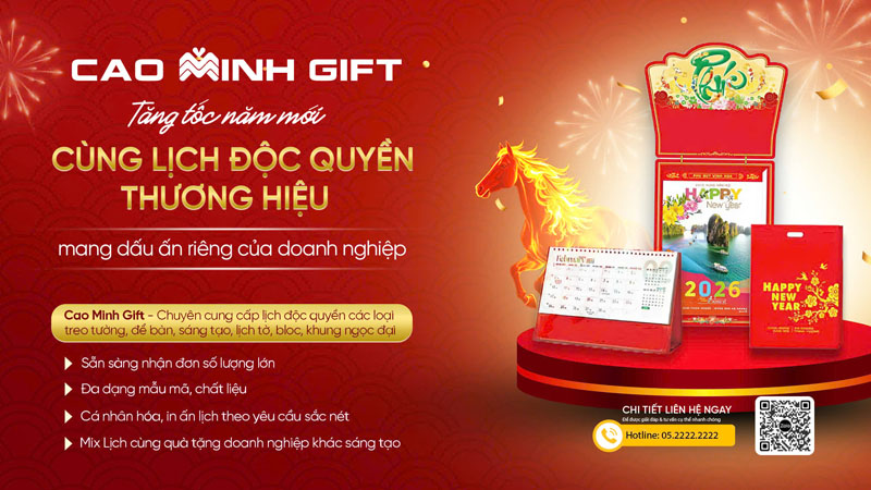 In lịch Tết 2026 – Giải pháp quà tặng doanh nghiệp tinh tế và hiệu quả