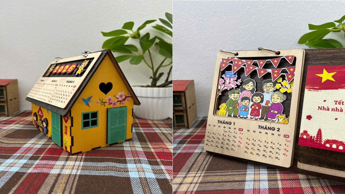 Mẫu lịch gỗ để bàn 2026 đẹp – Có thể in logo, khắc tên thương hiệu và file thiết kế miễn phí