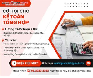 Cao Minh gift đang tuyển dụng Kế toán - Apply ngay!