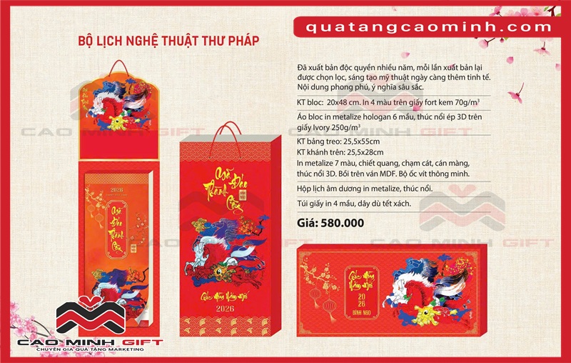 Ý nghĩa và lợi ích khi tặng lịch thư pháp dịp Tết