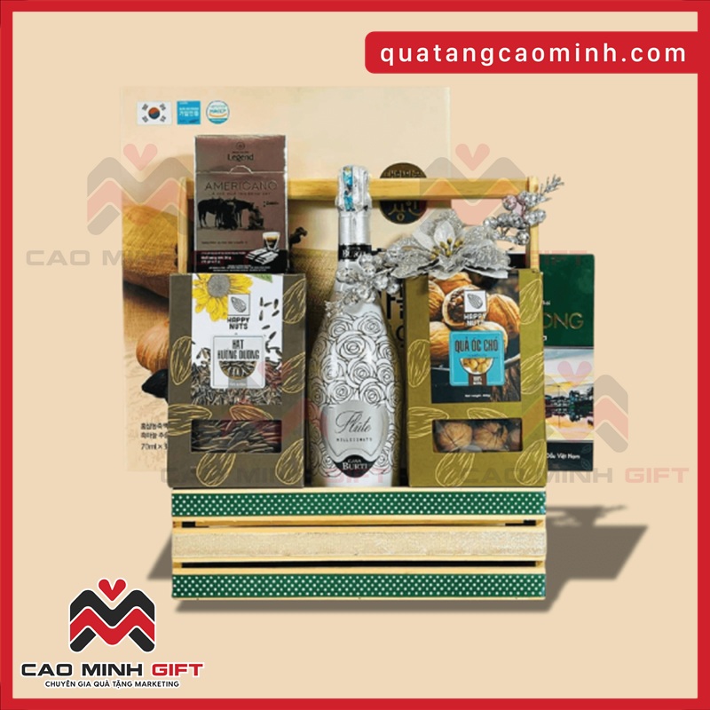 Giỏ quà rượu vang nổ Casa Bruti