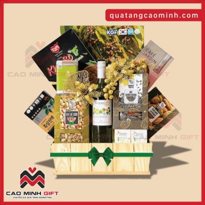 Giỏ quà rượu vang trắng Silverleaf Semillon