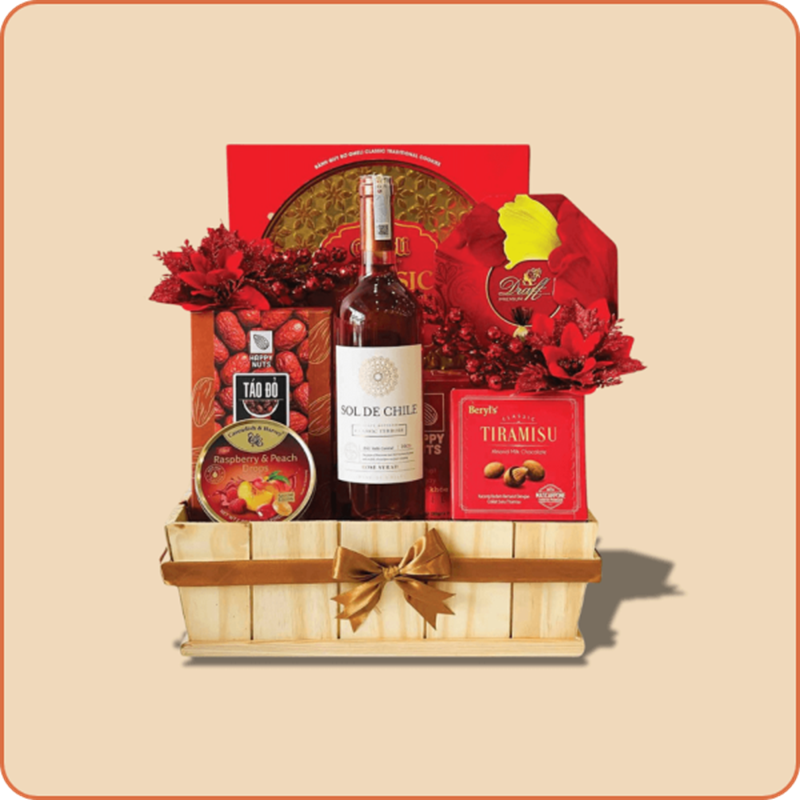 Trang trí giỏ quà Tết đẹp và sang – Bí quyết tạo điểm nhấn ngày sum vầy