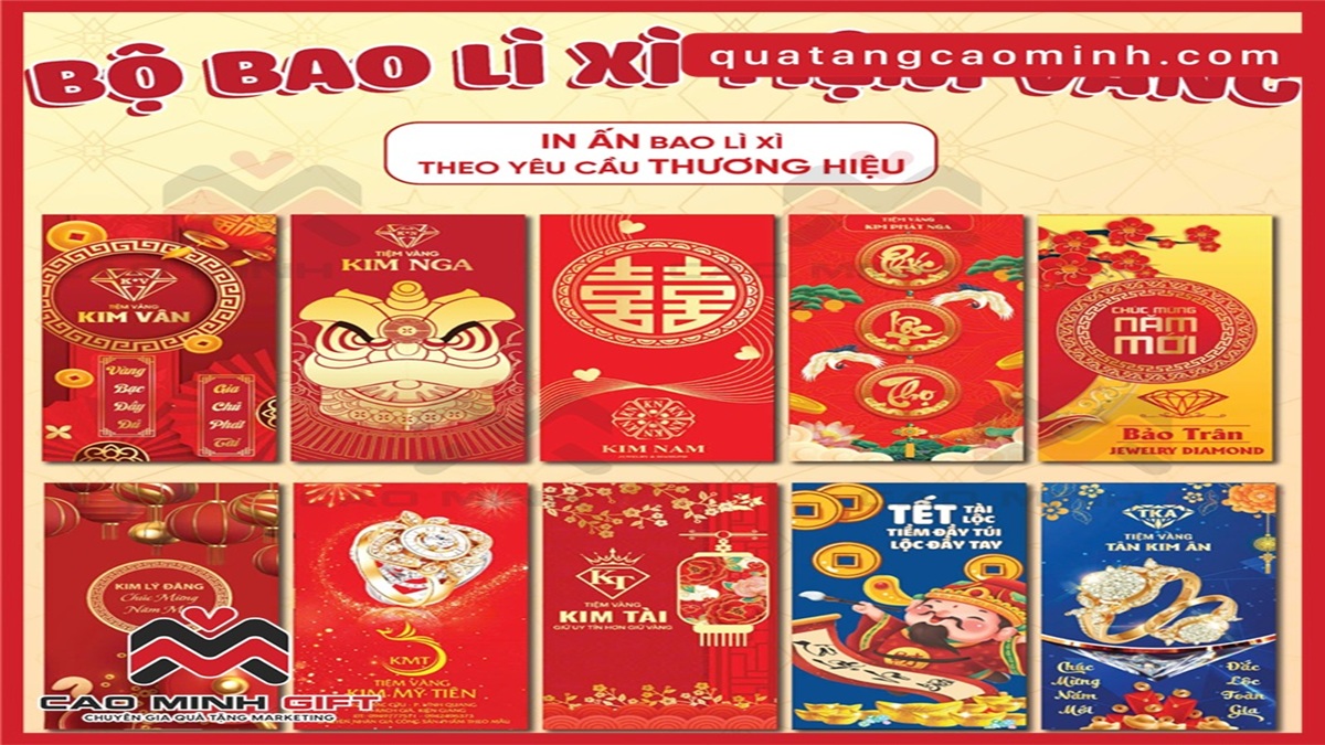 Chỉ 3 bước có ngay bao lì xì in logo độc quyền cho tiệm vàng của bạn