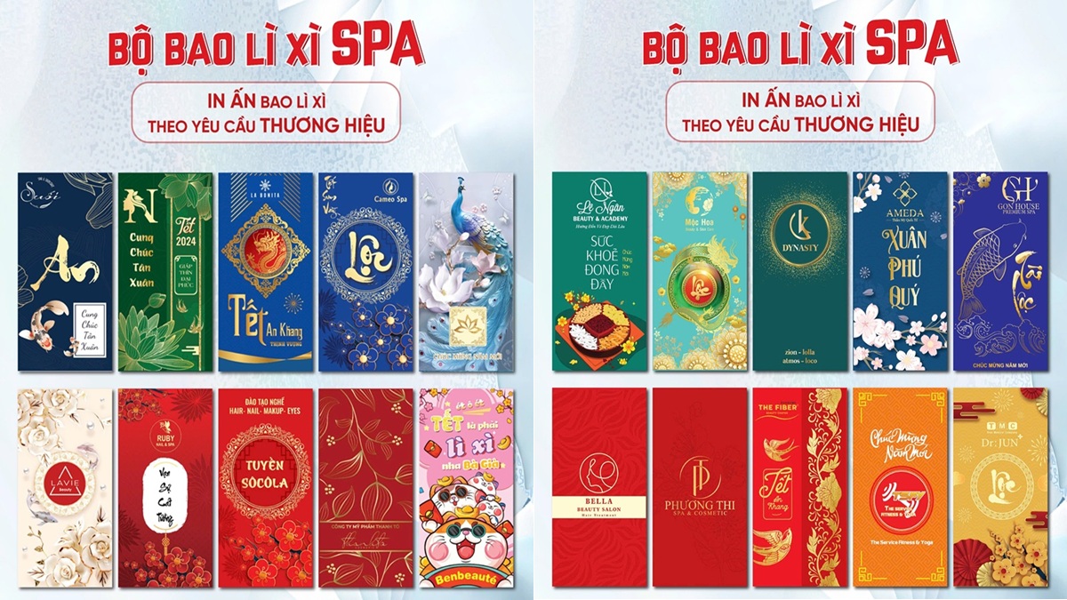 Sẵn mẫu bao lì xì cho các spa - Giải pháp marketing tiết kiệm mà hiệu quả