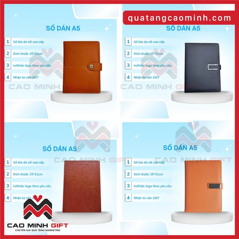 Sổ dán A5 in logo – Giải pháp quảng bá thương hiệu tinh tế
